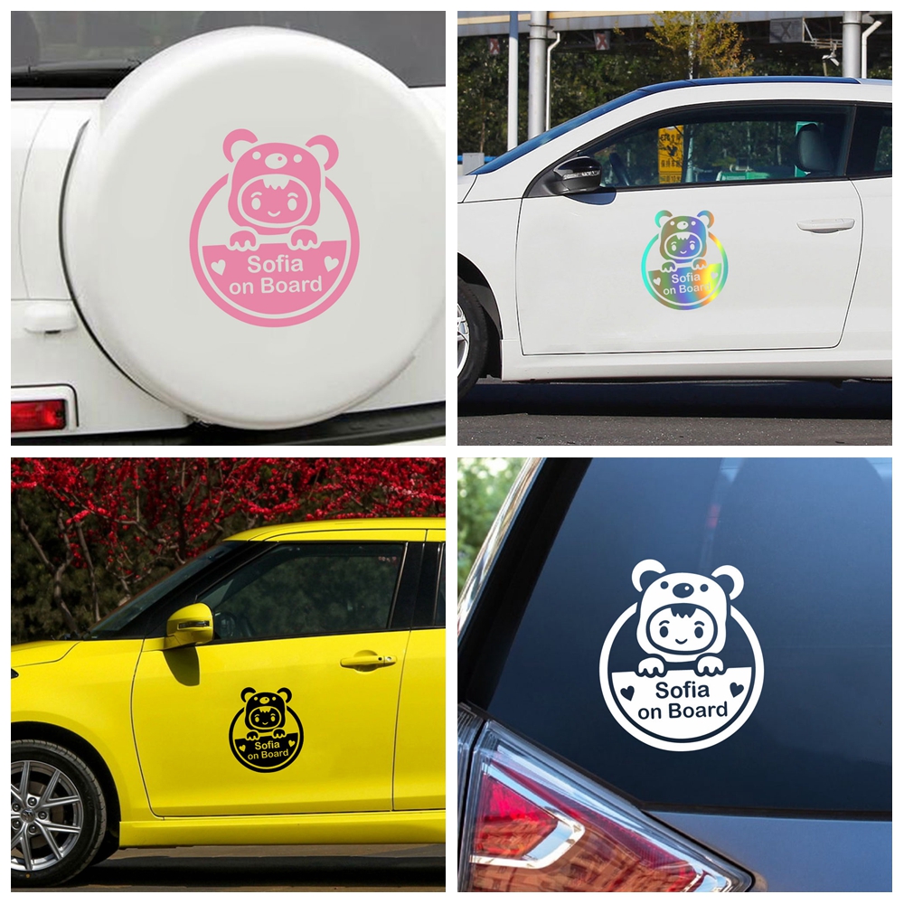 Car Accessories Girly - 1PC Cute Bear Girl Custom Baby