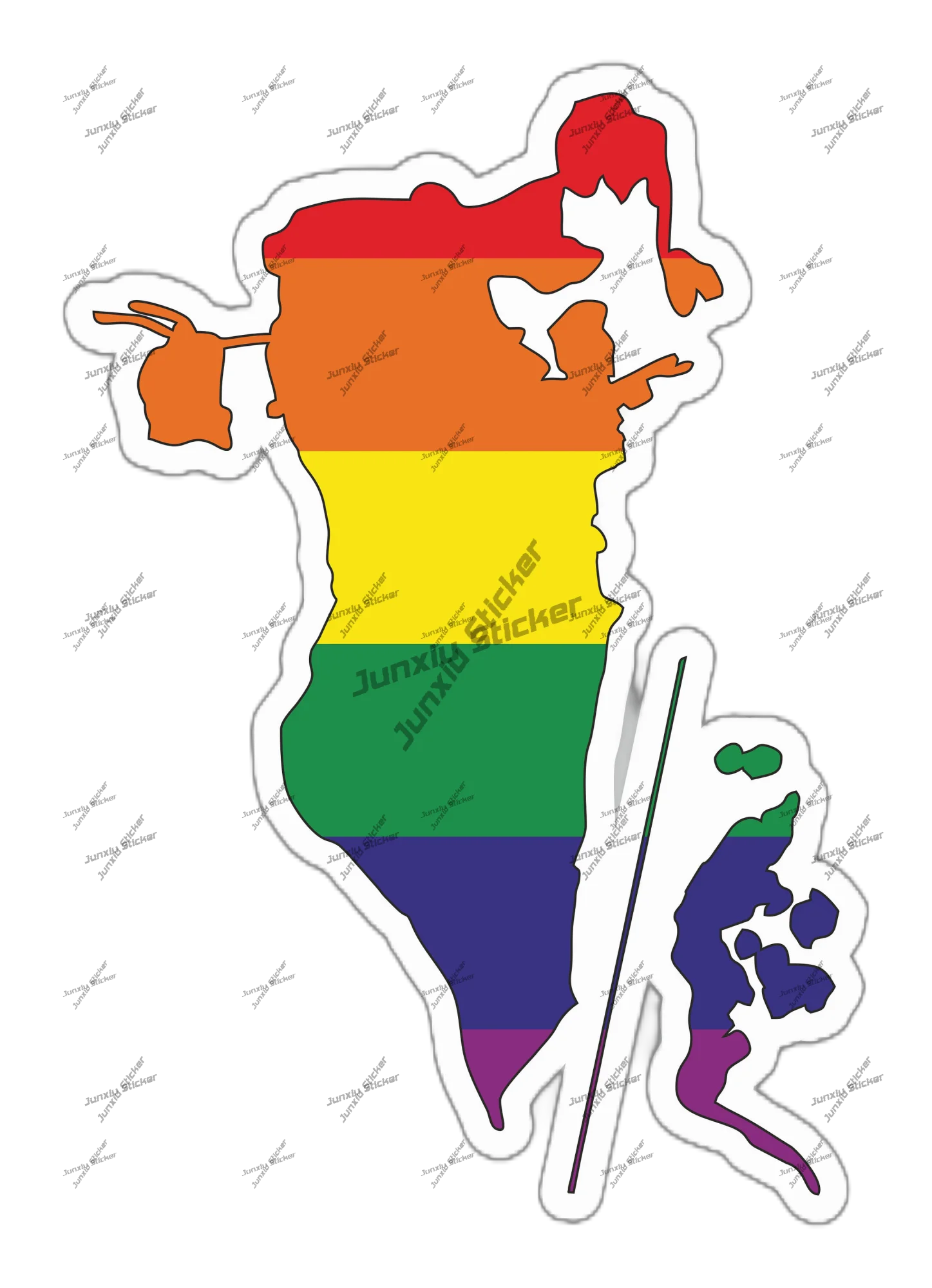 Bahrain Gay Rainbow outline Fl - مراجعة Car Accessories Bahrain وسعره