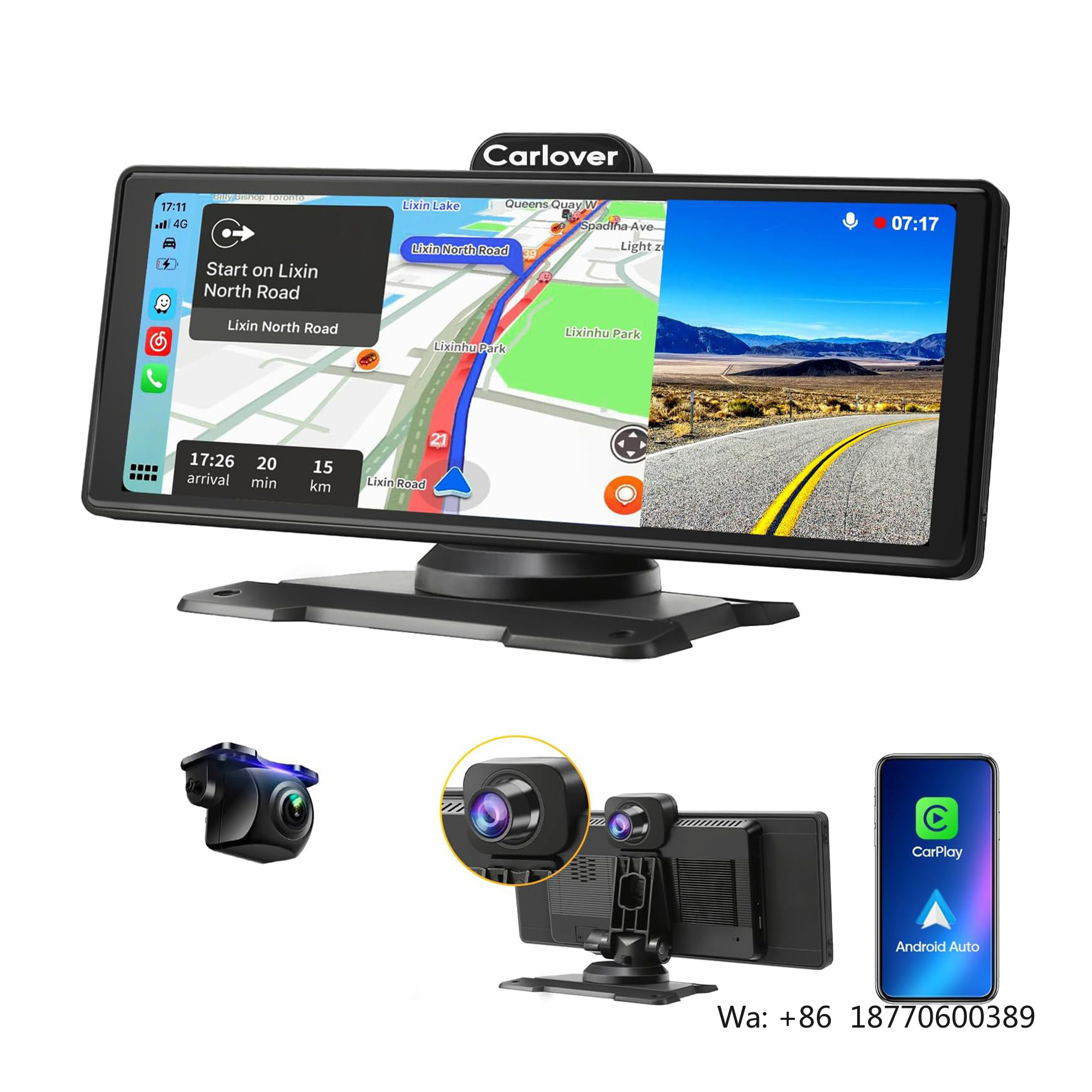 Carlover 10.26 Inch Carplay Au - مراجعة Car Dash Cam وسعره