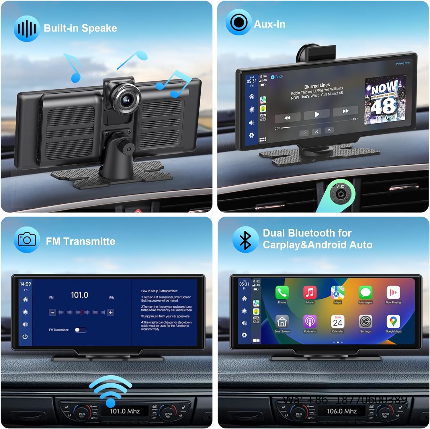 Carlover 10.26 Inch Carplay Au - مراجعة Car Dash Cam وسعره