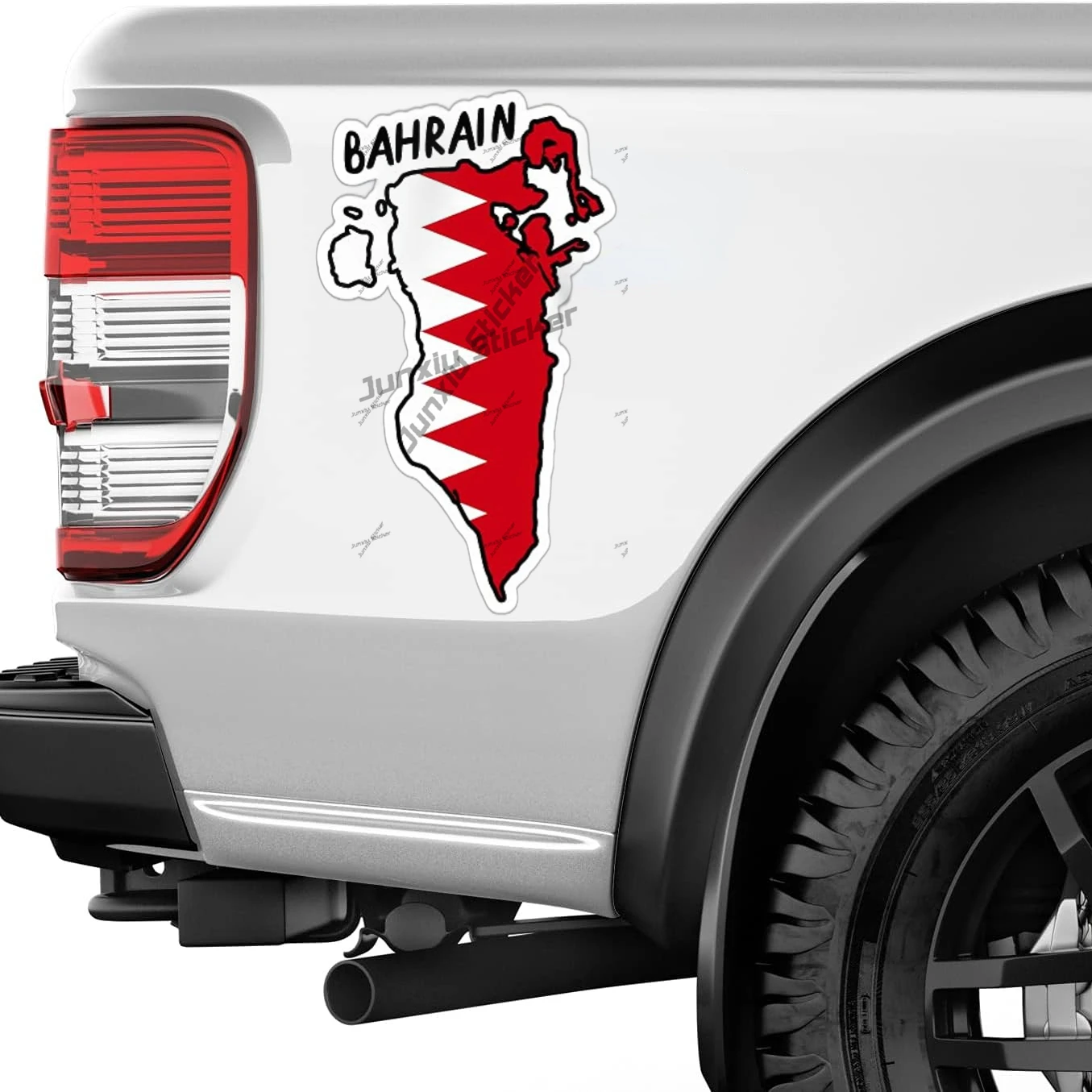 Bahrain outline with Flag Viny - مراجعة Car Accessories Bahrain وسعره