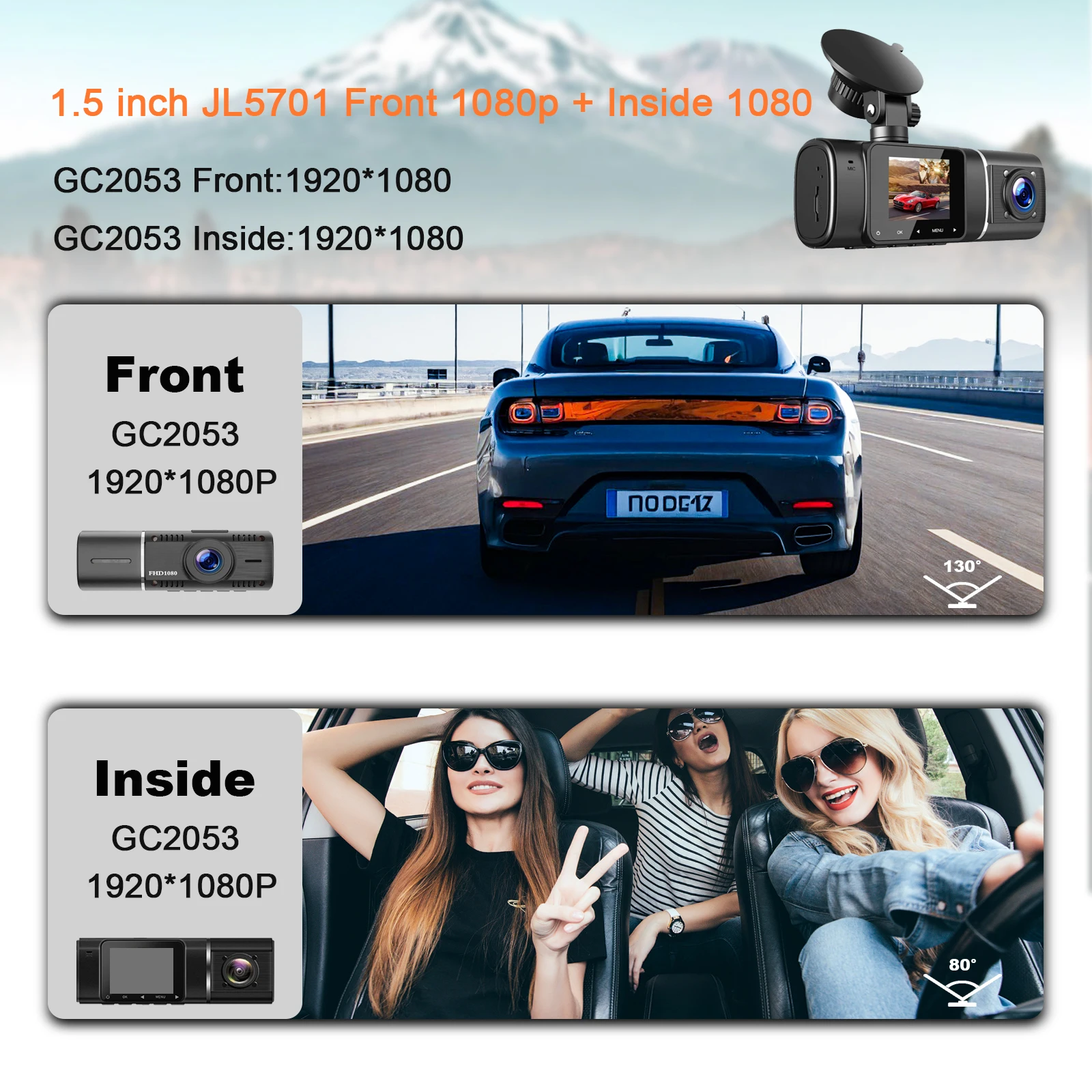 Car Dual Dash Cam Front and In - مراجعة Car Dash Cam وسعره