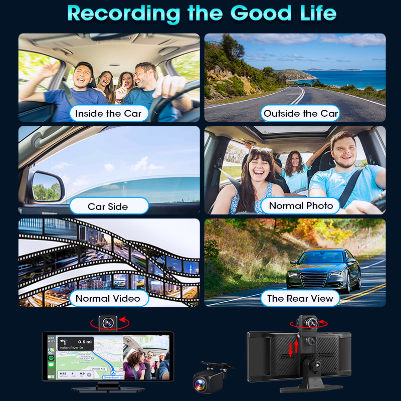 10.26 inch 4K Dash Cam 360° Ro - مراجعة Car Dash Cam وسعره